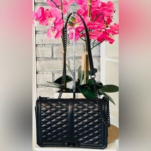 NWOT Rebecca Minkoff Elegant Black Quilted Shoulder Bag/ Crossbody